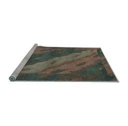 Sideview of Machine Washable Animal Light Blue Modern Rug, wshabs3446lblu