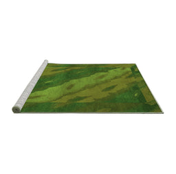 Sideview of Machine Washable Animal Green Modern Area Rugs, wshabs3446grn