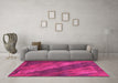 Machine Washable Animal Pink Modern Rug in a Living Room, wshabs3446pnk