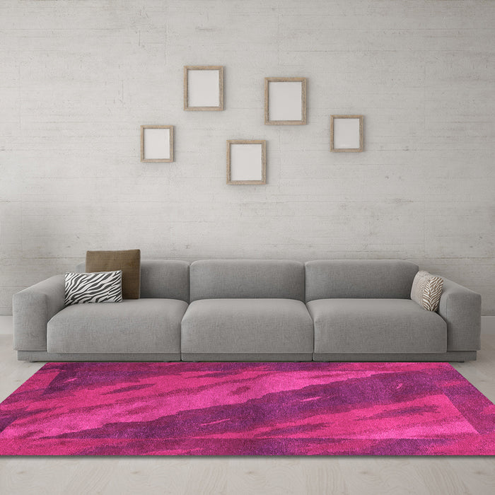 Machine Washable Animal Pink Modern Rug in a Living Room, wshabs3446pnk