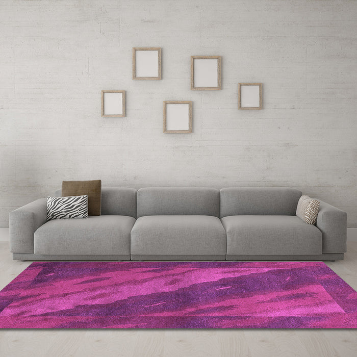 Machine Washable Animal Purple Modern Area Rugs in a Living Room, wshabs3446pur