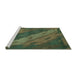 Sideview of Machine Washable Animal Turquoise Modern Area Rugs, wshabs3446turq