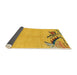 Sideview of Abstract Yellow Modern Rug, abs3447