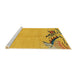 Sideview of Machine Washable Abstract Yellow Rug, wshabs3447