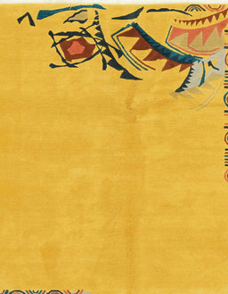 Machine Washable Abstract Yellow Rug, wshabs3447