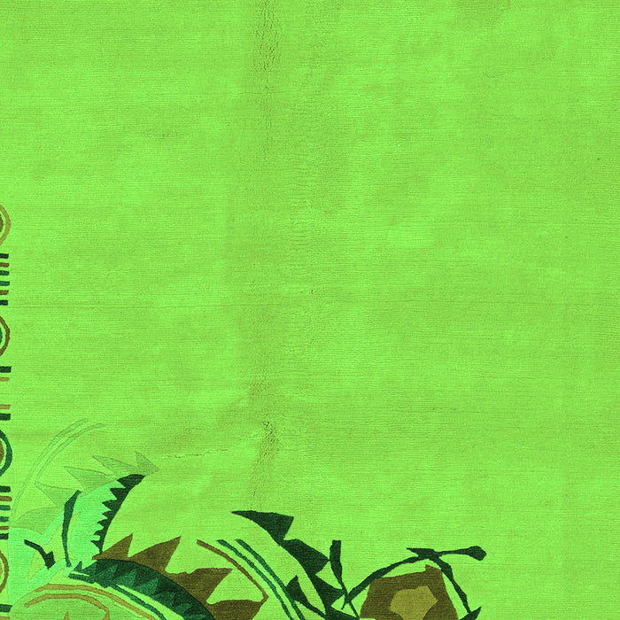 Abstract Green Modern Rug, abs3447grn