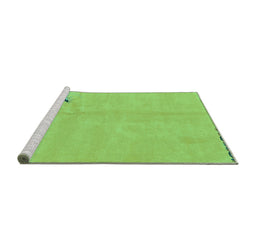 Sideview of Machine Washable Abstract Turquoise Modern Area Rugs, wshabs3447turq