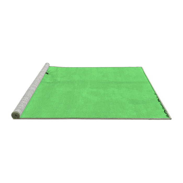 Sideview of Machine Washable Abstract Emerald Green Modern Area Rugs, wshabs3447emgrn