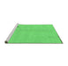 Sideview of Machine Washable Abstract Emerald Green Modern Area Rugs, wshabs3447emgrn