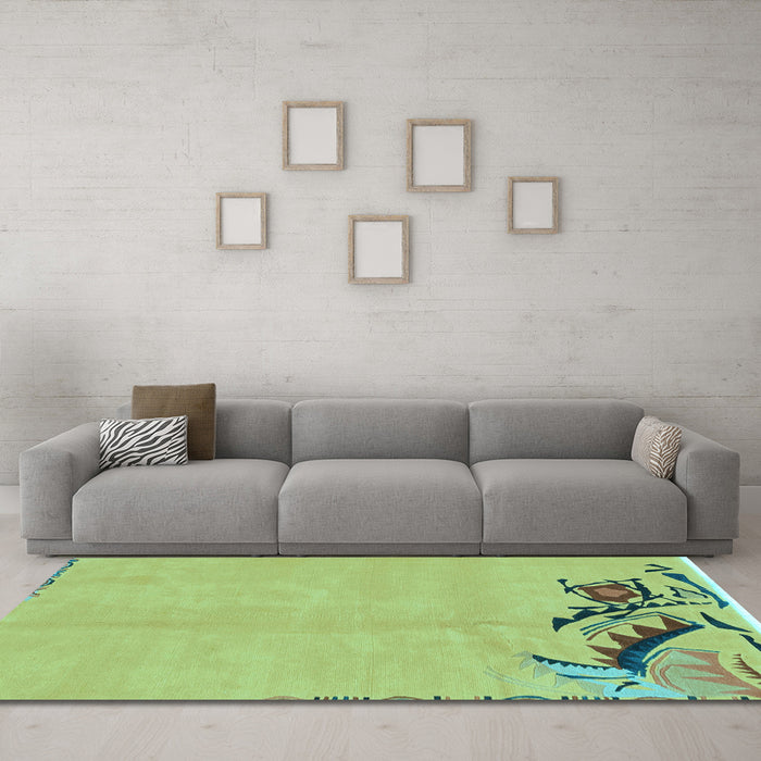 Machine Washable Abstract Light Blue Modern Rug in a Living Room, wshabs3447lblu