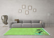 Machine Washable Abstract Turquoise Modern Area Rugs in a Living Room,, wshabs3447turq