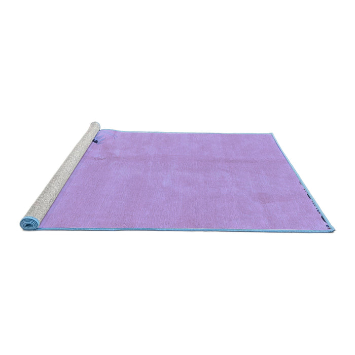 Sideview of Machine Washable Abstract Blue Modern Rug, wshabs3447blu