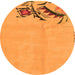 Round Abstract Orange Modern Rug, abs3447org