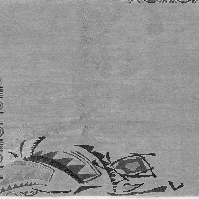 Square Machine Washable Abstract Gray Modern Rug, wshabs3447gry