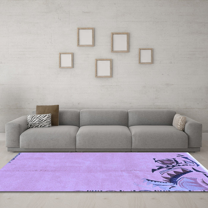 Machine Washable Abstract Blue Modern Rug in a Living Room, wshabs3447blu