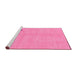 Sideview of Machine Washable Abstract Pink Modern Rug, wshabs3447pnk