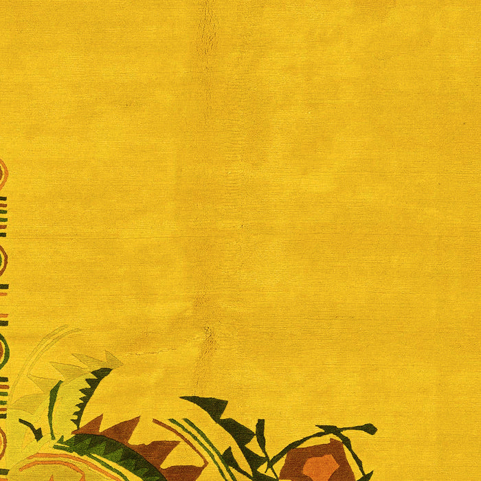 Machine Washable Abstract Yellow Modern Rug, wshabs3447yw