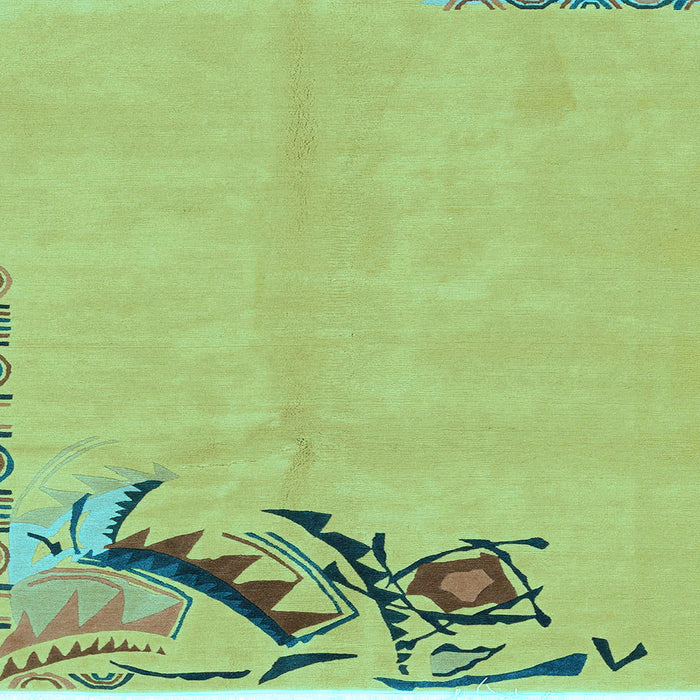 Square Machine Washable Abstract Light Blue Modern Rug, wshabs3447lblu