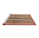 Sideview of Machine Washable Abstract Fire Brick Red Rug, wshabs3448