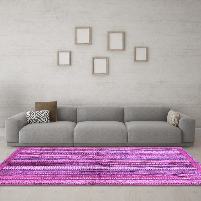 Machine Washable Abstract Purple Modern Area Rugs in a Living Room, wshabs3448pur