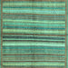 Square Abstract Turquoise Modern Rug, abs3448turq