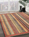 Machine Washable Abstract Fire Brick Red Rug in a Family Room, wshabs3448