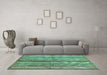 Machine Washable Abstract Turquoise Modern Area Rugs in a Living Room,, wshabs3448turq