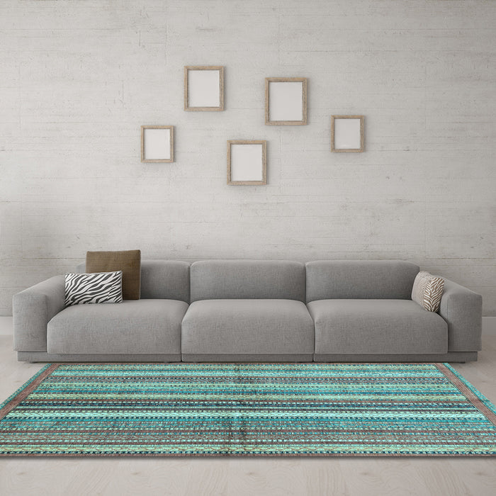 Machine Washable Abstract Light Blue Modern Rug in a Living Room, wshabs3448lblu