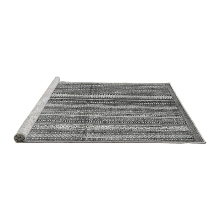 Sideview of Machine Washable Abstract Gray Modern Rug, wshabs3448gry