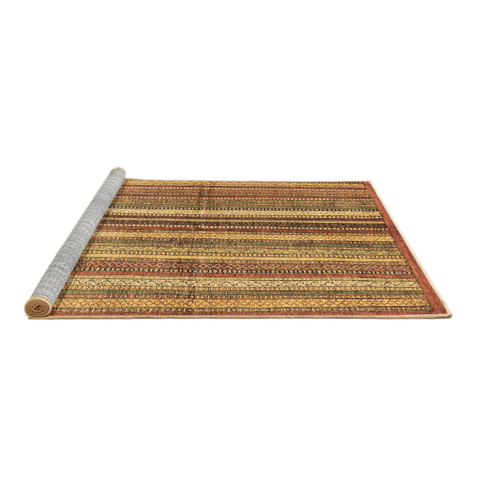 Sideview of Machine Washable Abstract Brown Modern Rug, wshabs3448brn