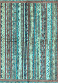 Abstract Light Blue Modern Rug, abs3448lblu