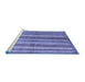 Sideview of Machine Washable Abstract Blue Modern Rug, wshabs3448blu