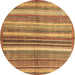 Round Abstract Brown Modern Rug, abs3448brn