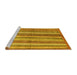 Sideview of Machine Washable Abstract Yellow Modern Rug, wshabs3448yw