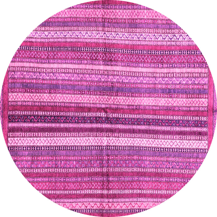 Round Abstract Pink Modern Rug, abs3448pnk