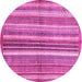 Round Abstract Pink Modern Rug, abs3448pnk