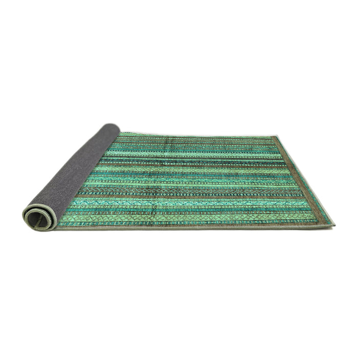 Sideview of Abstract Turquoise Modern Rug, abs3448turq