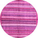 Round Machine Washable Abstract Pink Modern Rug, wshabs3448pnk