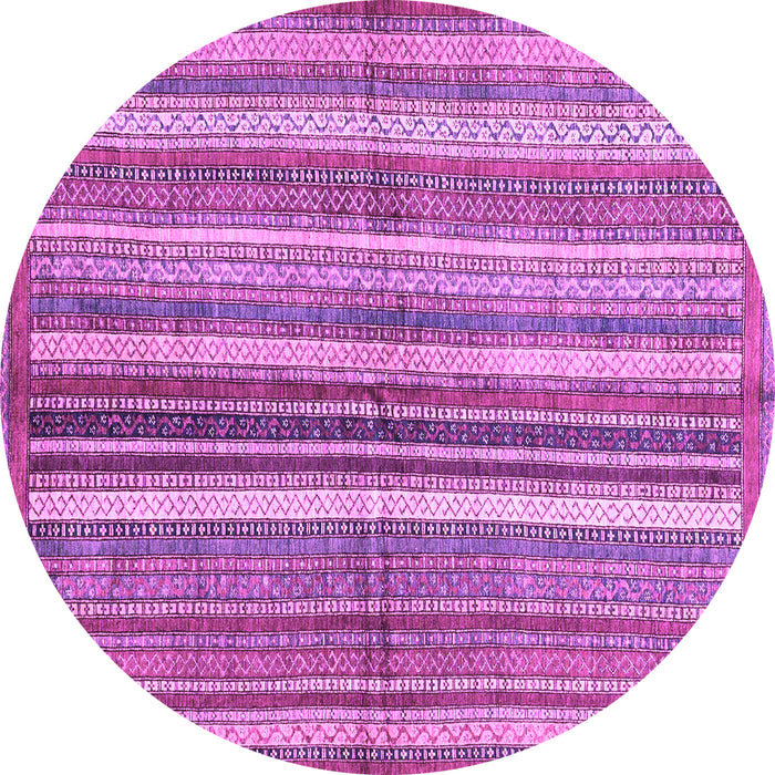 Round Abstract Purple Modern Rug, abs3448pur