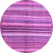 Round Abstract Purple Modern Rug, abs3448pur