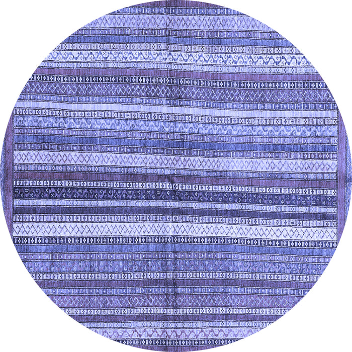 Round Machine Washable Abstract Blue Modern Rug, wshabs3448blu