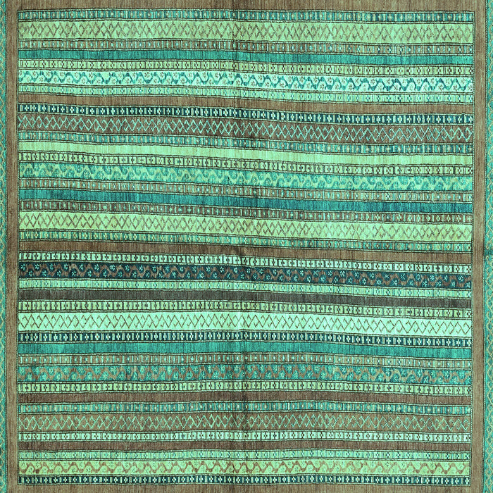 Square Machine Washable Abstract Turquoise Modern Area Rugs, wshabs3448turq