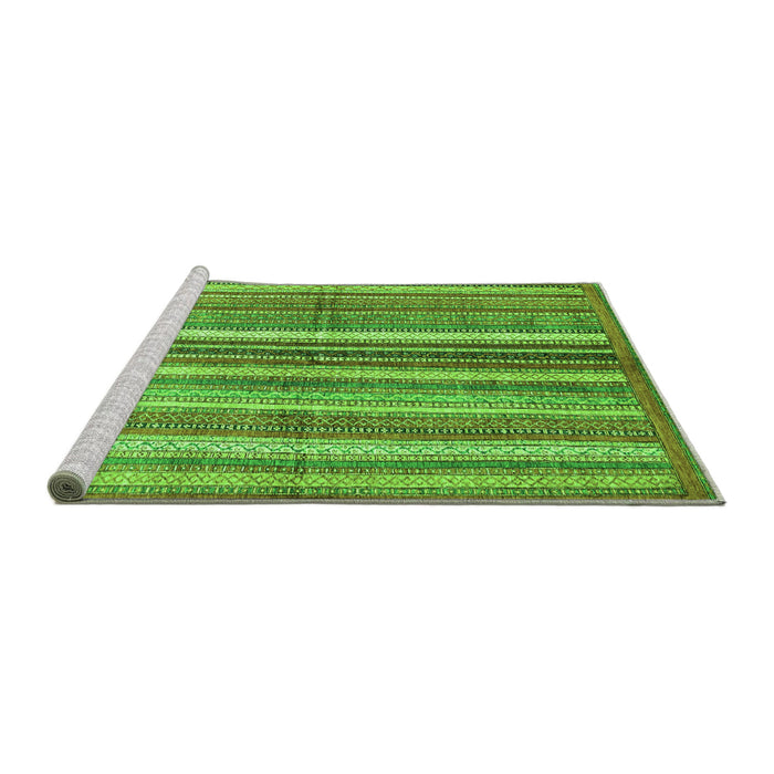 Sideview of Machine Washable Abstract Green Modern Area Rugs, wshabs3448grn