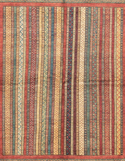 Abstract Fire Brick Red Modern Rug, abs3448