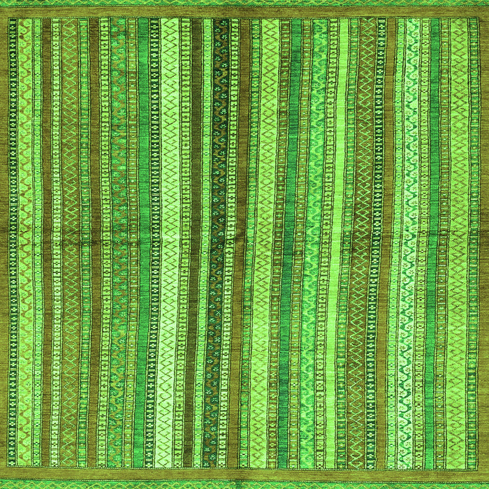 Square Abstract Green Modern Rug, abs3448grn