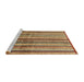 Sideview of Machine Washable Abstract Saddle Brown Rug, wshabs3449