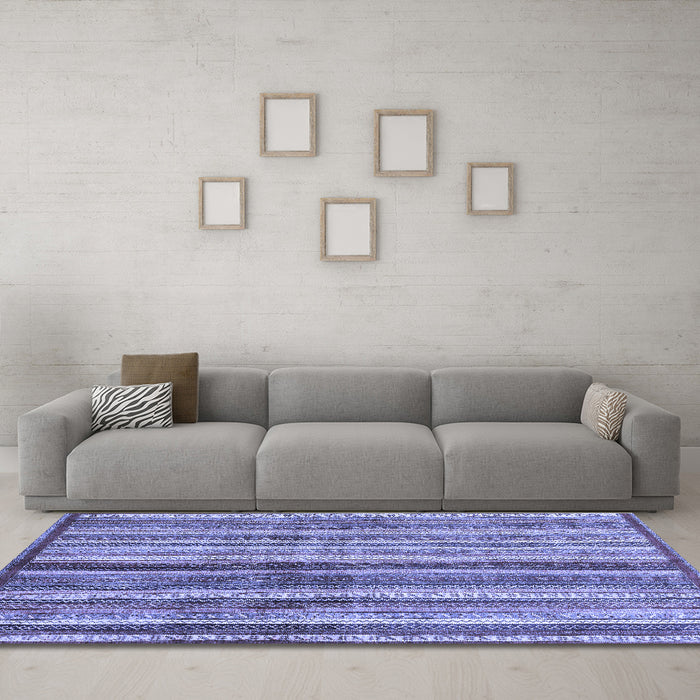 Machine Washable Abstract Blue Modern Rug in a Living Room, wshabs3449blu