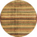 Round Abstract Brown Modern Rug, abs3449brn