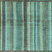 Square Abstract Light Blue Modern Rug, abs3449lblu