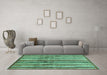 Machine Washable Abstract Turquoise Modern Area Rugs in a Living Room,, wshabs3449turq